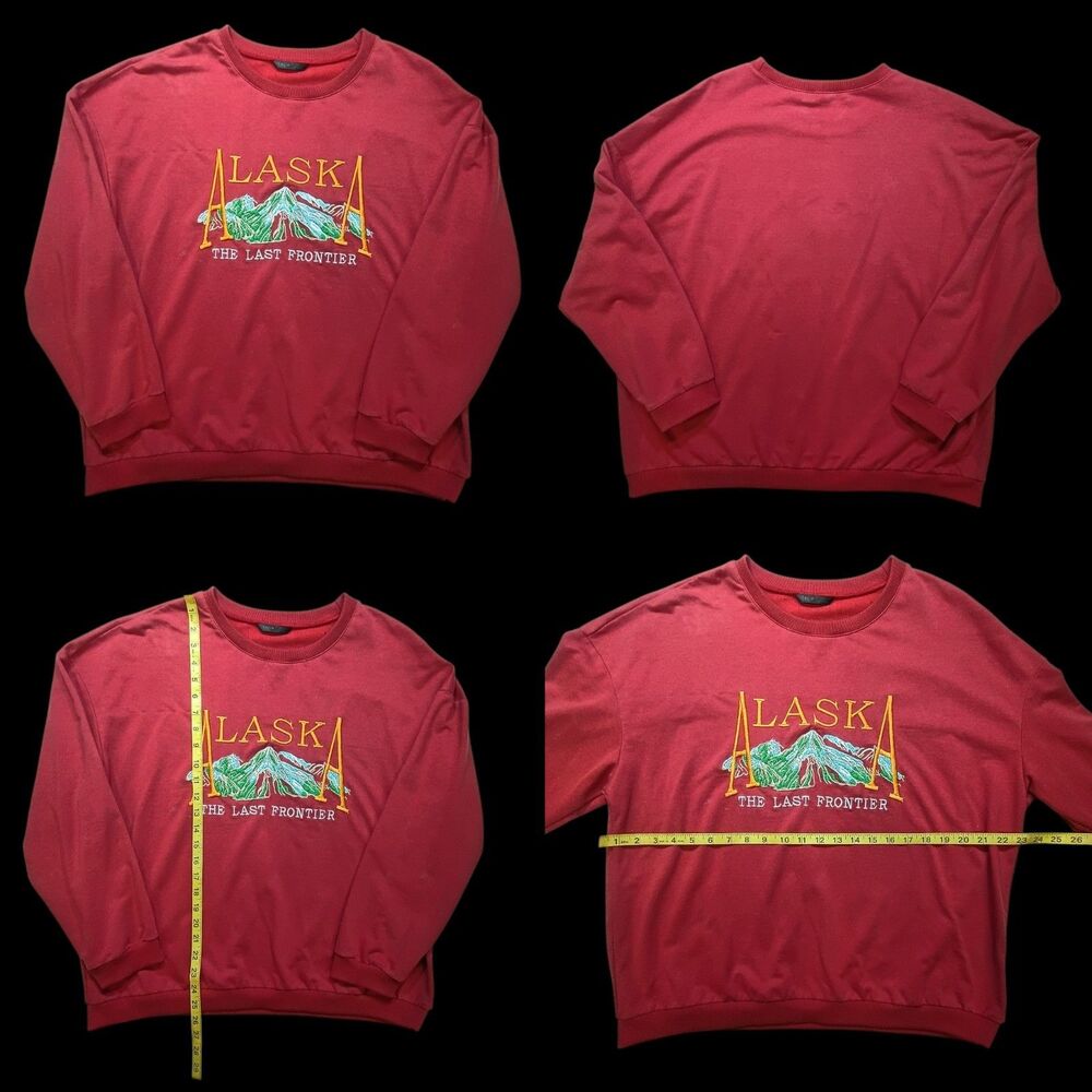 Alaska The Last Frontier Cozy Retro Vintage Inspired Graphic Sweatshirt Size XL